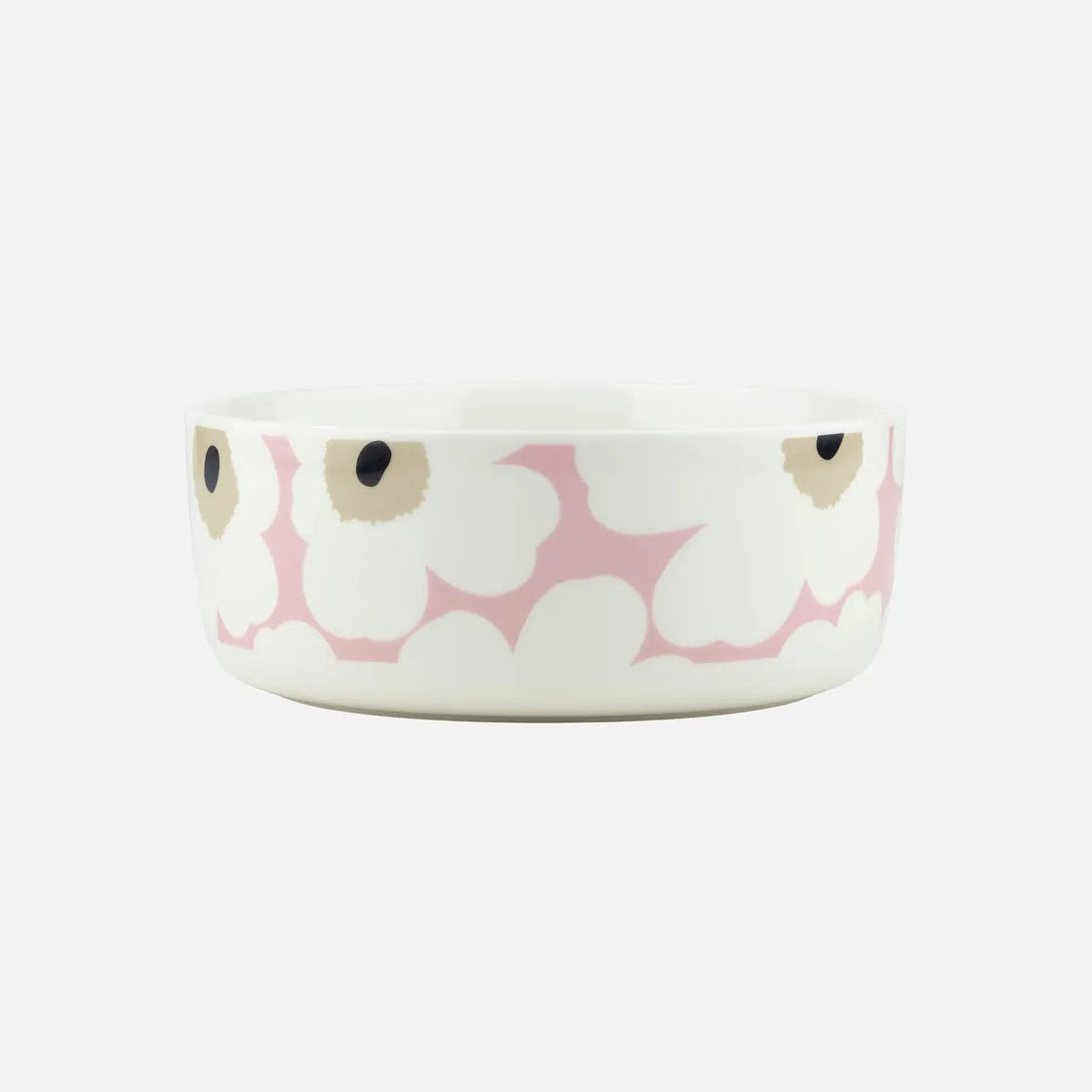 Ceramic bowl with floral pattern on a white background