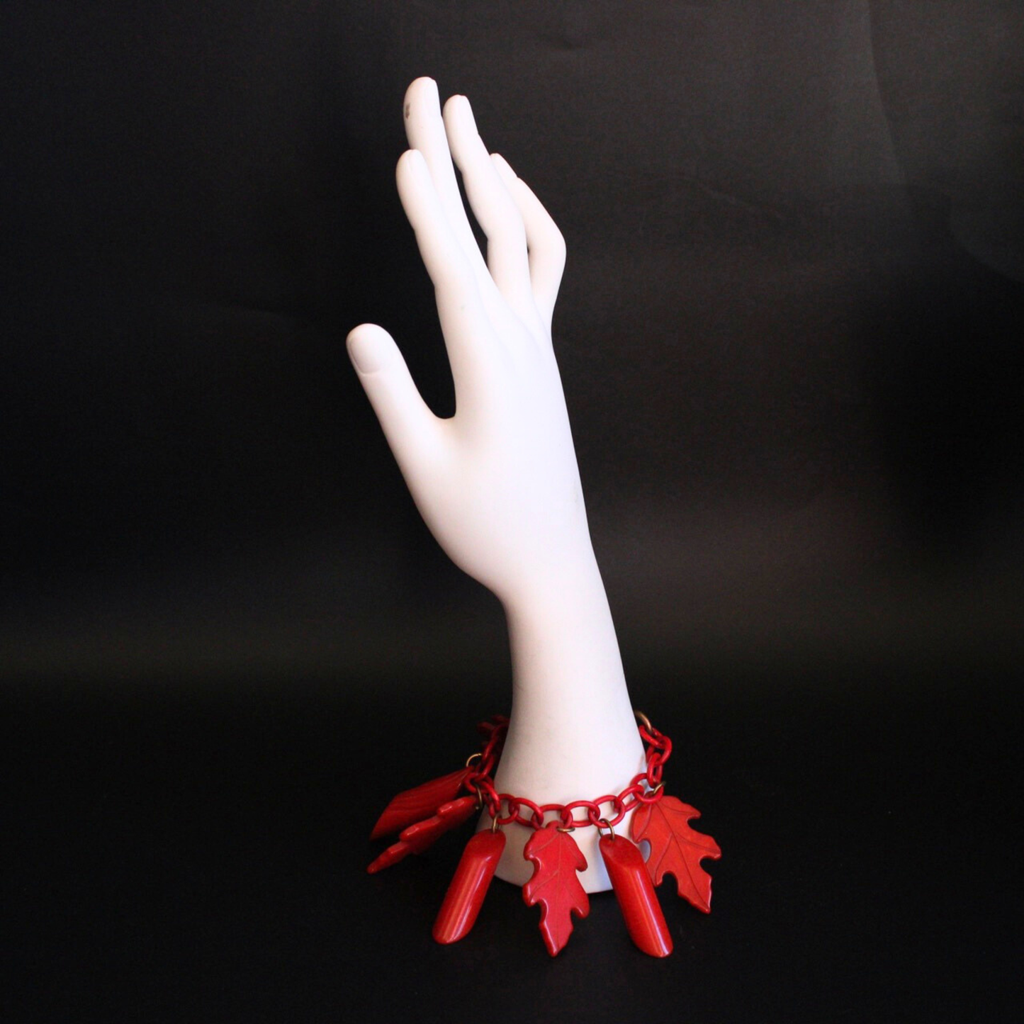 Vintage Bakelite Oak Leaf & Log Bracelet