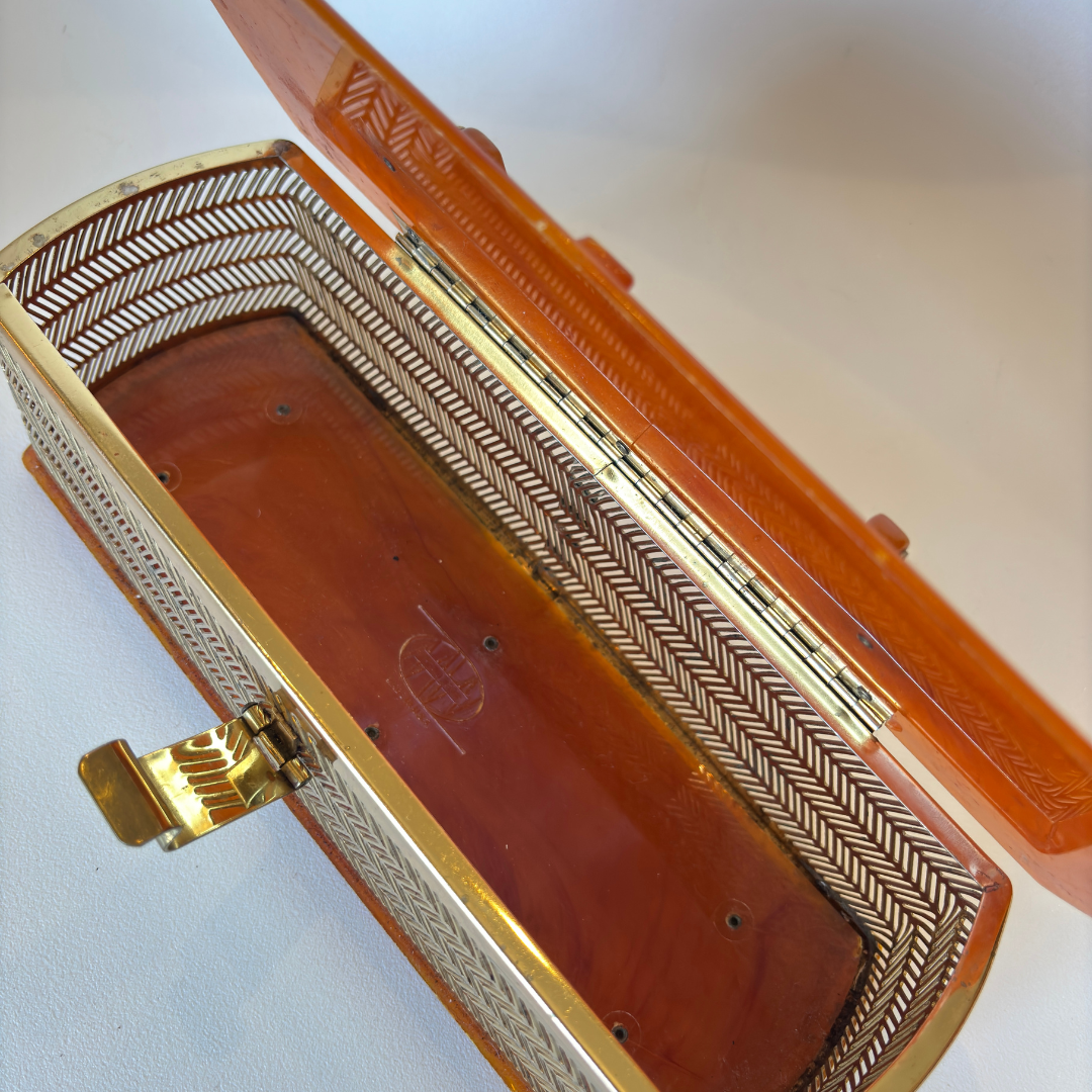 Vintage MW Handbags Lucite & Brass Purse