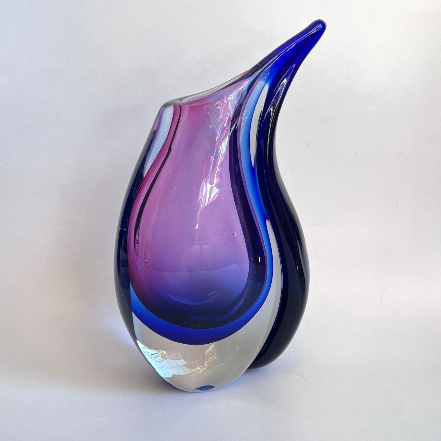 Vintage Flavio Poli Seguso Sommerso Glass Vase