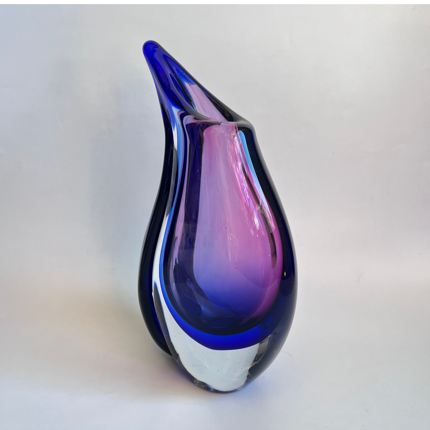 Vintage Flavio Poli Seguso Sommerso Glass Vase