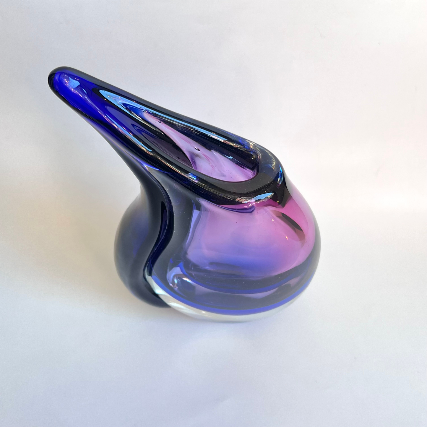 Vintage Flavio Poli Seguso Sommerso Glass Vase