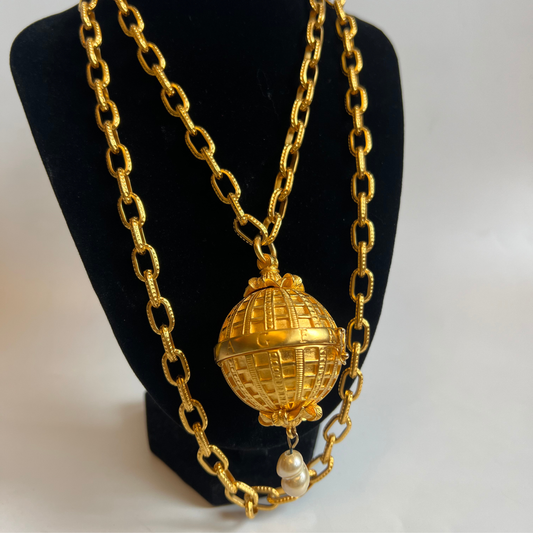 Vintage 1980s Karl Lagerfeld Globe Necklace