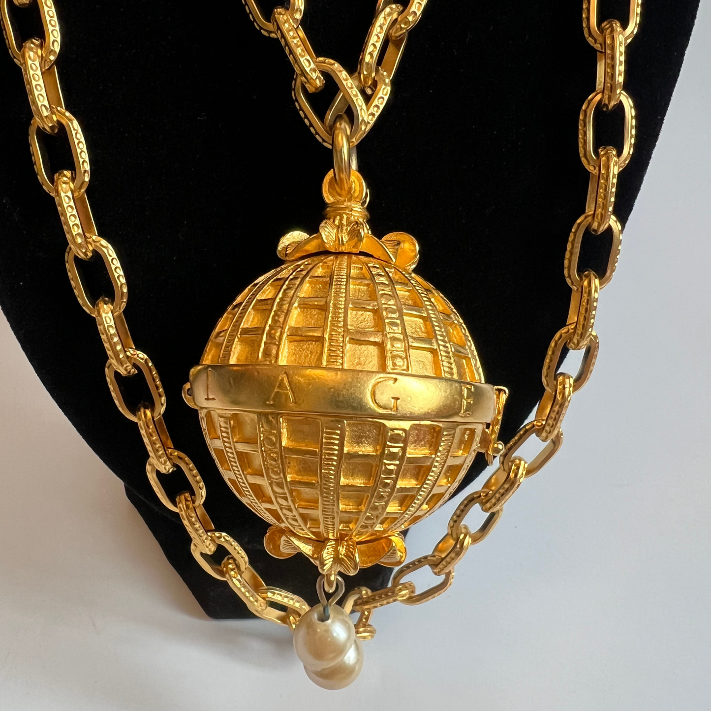 Vintage 1980s Karl Lagerfeld Globe Necklace