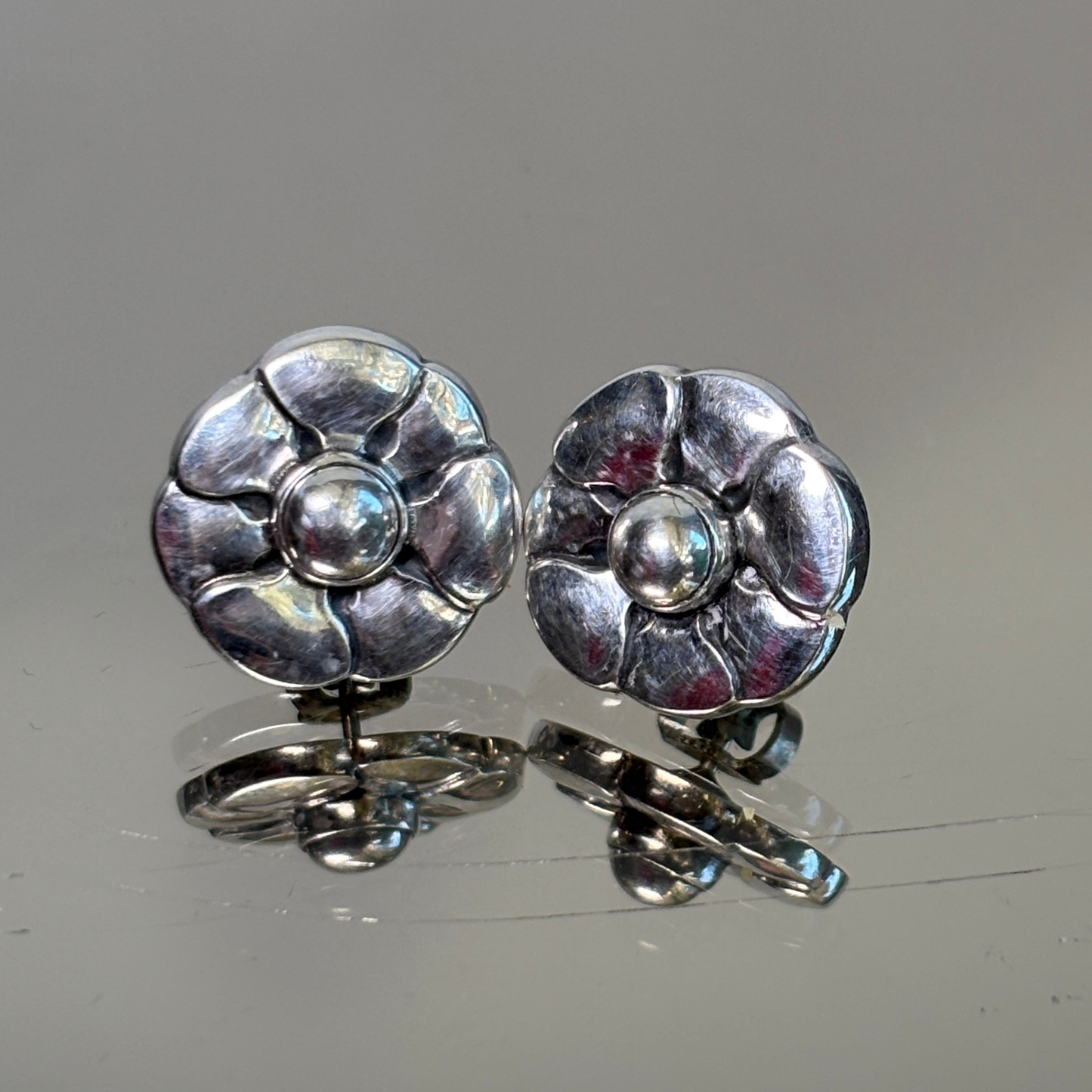 Vintage Georg Jensen Flower Earrings