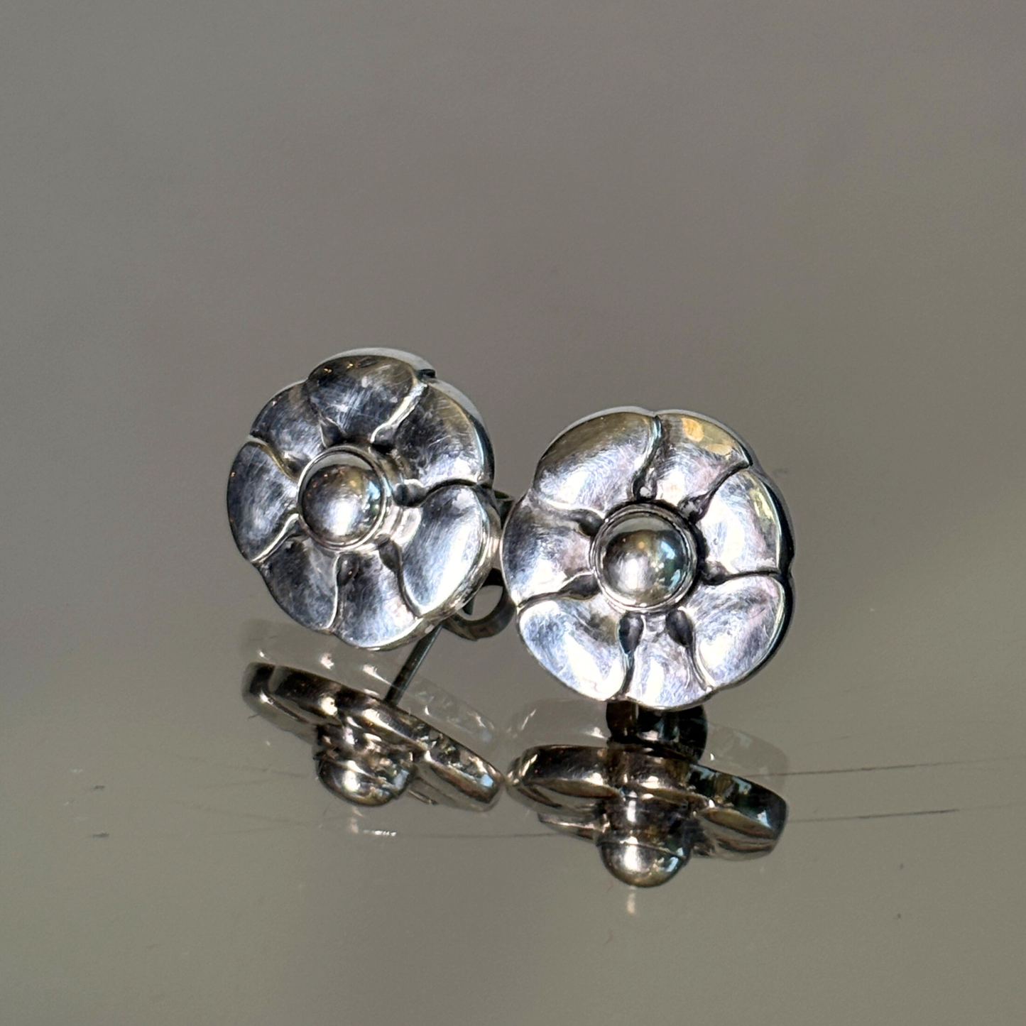 Vintage Georg Jensen Flower Earrings