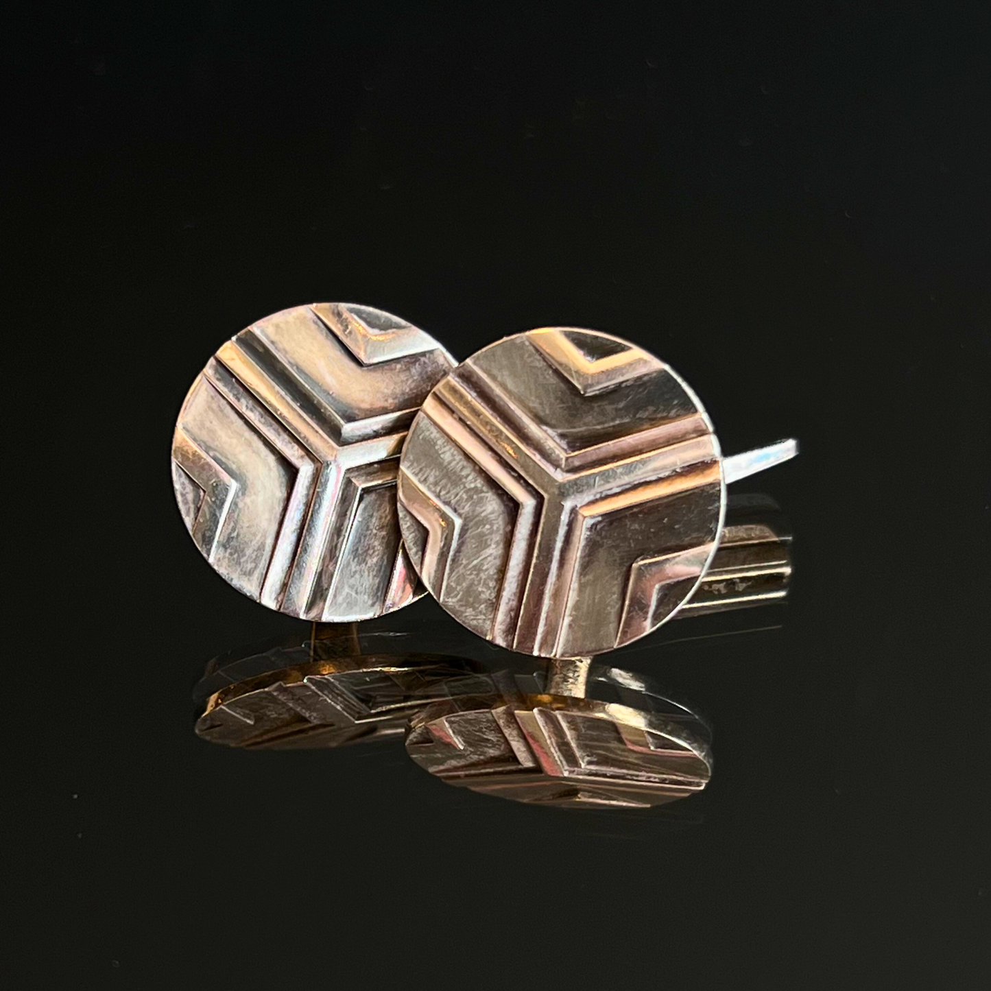 Vintage Georg Jensen Sterling Geometric Cufflinks