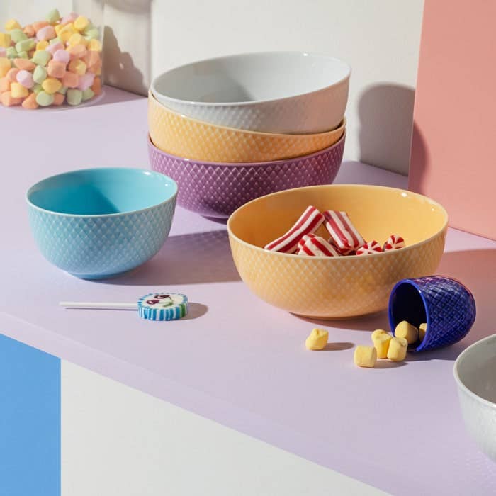 Lyngby Porcelæn - Rhombe Color - 6.1" Porcelain Pasta Bowl