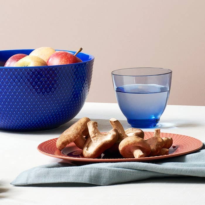 Lyngby Porcelæn - Rhombe Color - 8.7" Serve Bowl - Dark Blue