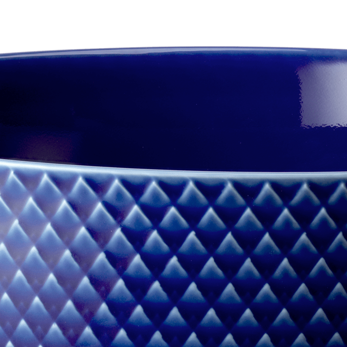 Lyngby Porcelæn - Rhombe Color - 8.7" Serve Bowl - Dark Blue