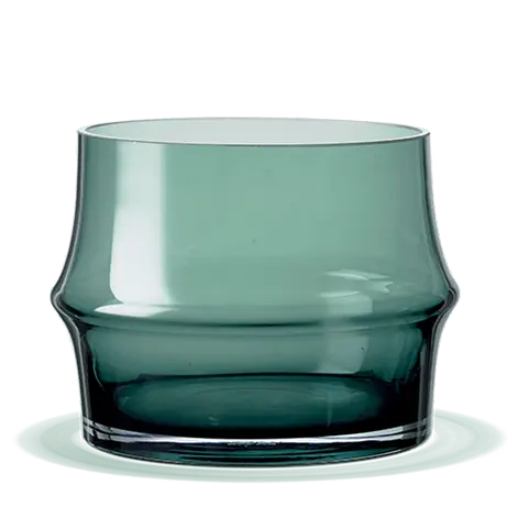 Holmegaard Arc Blown Glass Flower Pot - Dark Green
