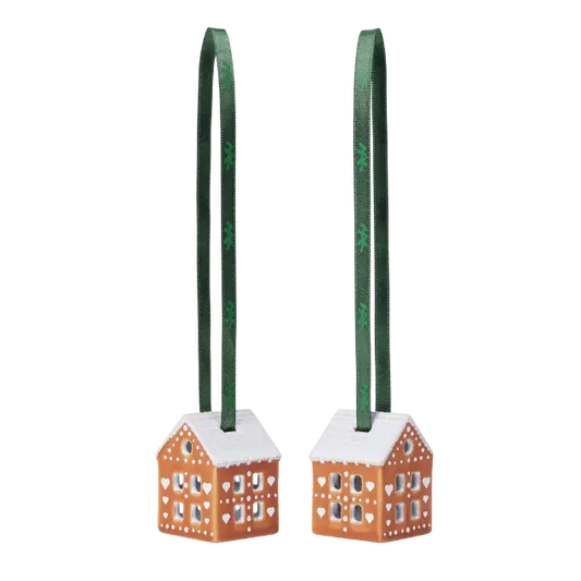 Kähler Gingerbread House Hanging Ornaments - Set of 2