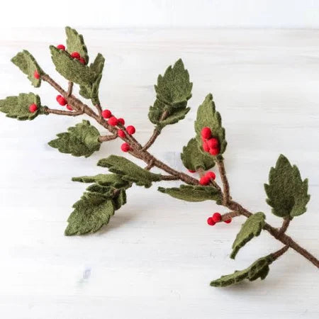 Gry & Sif Felt Holly Branch