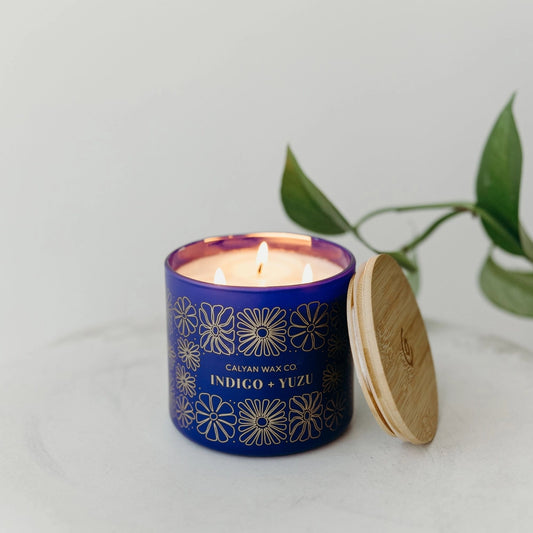 Calyan Wax Co. Indigo + Yuzu - 3 Wick Candle