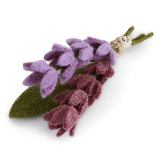 Gry & Sif Felt Lavenders & Leaf - set of 3