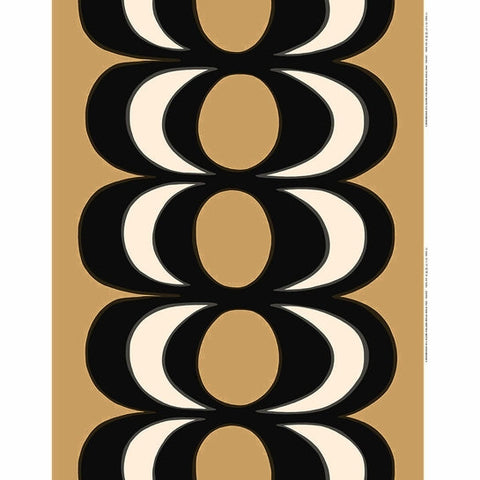 Marimekko Fabric Remnants- Kaivo- Black/Tan/White