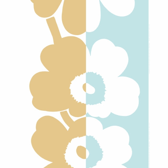 Marimekko Fabric Remnants- Suur Unikko- Aqua/White/Beige