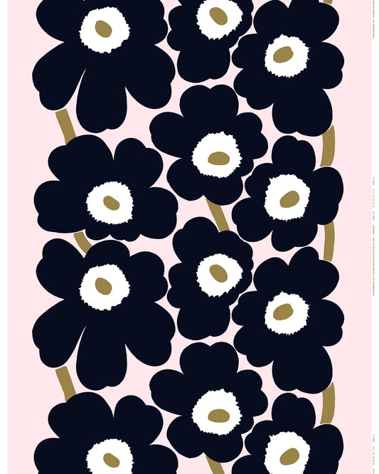 Marimekko Fabric Yardage - Unikko in Pink/Charcoal/Light Brown