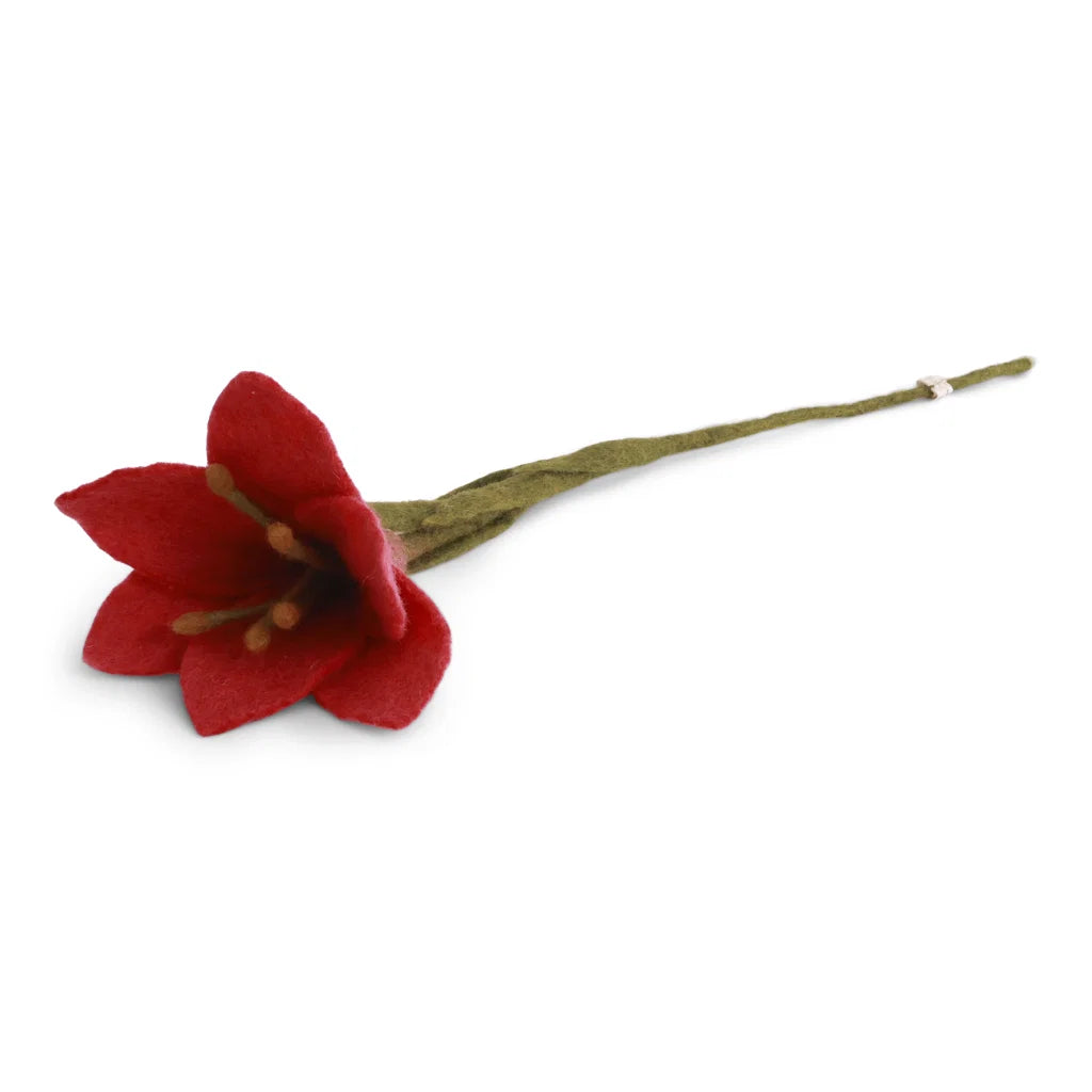 Gry & Sif Felt Trumpet Lily Flower - Melon