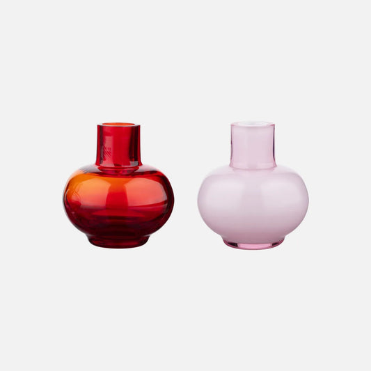 Marimekko Mini Vases, set of 2 in red and pink