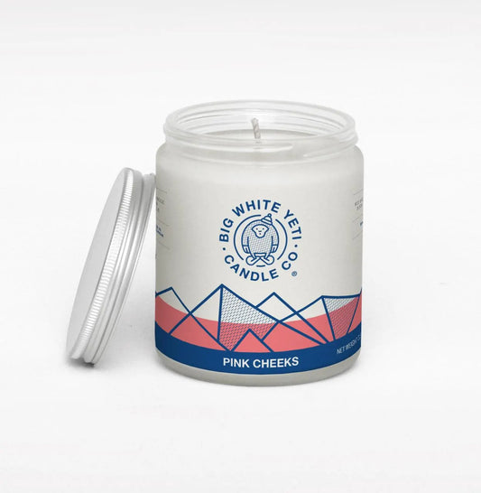 Big White Yeti Candles - Pink Cheeks Frosted Jar Candle