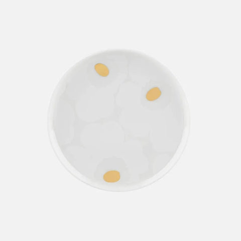 Marimekko Unikko White & Gold Round Plate, 13.5cm