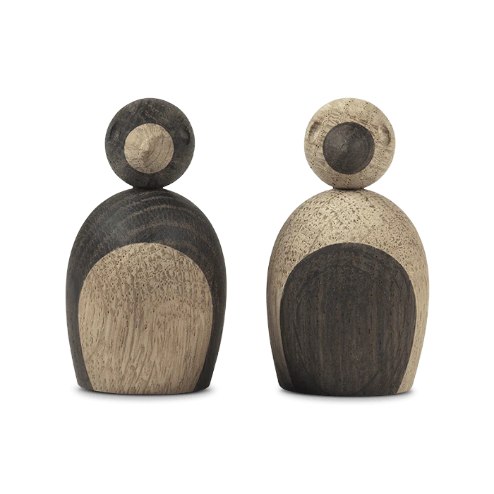 Kay Bojesen Birds - Sparrows - Wooden Figurines, Set of 2