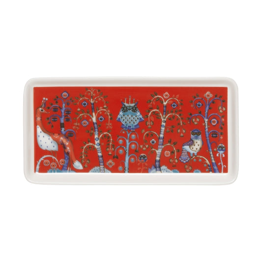 Iittala Taika Rectangle Plate, 12x24cm, Red