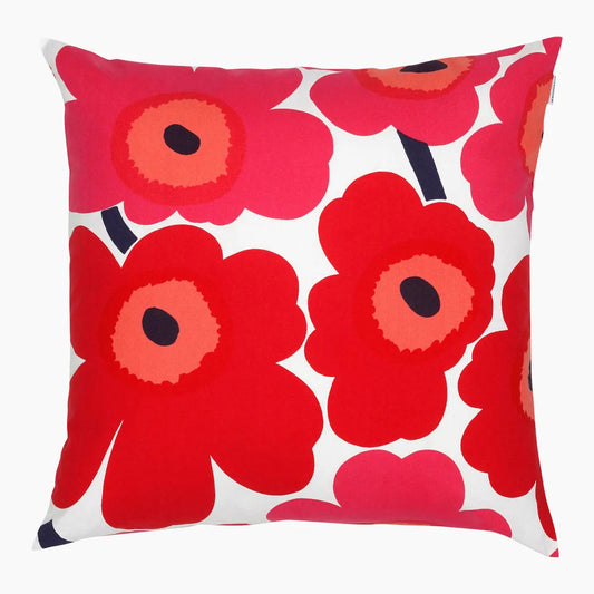 Marimekko Unikko Cushion Cover, 50x50cm, White/Red/Pink