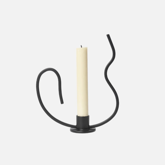 Ferm Living Valse Low Candle Holder - Black