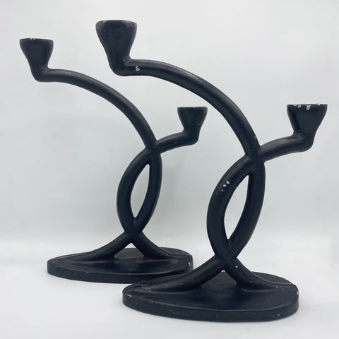 Vintage Midcentury Modern Candlesticks Pair