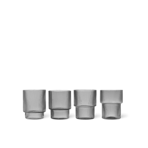 Ferm Living Ripple Short Glasses - Smoked