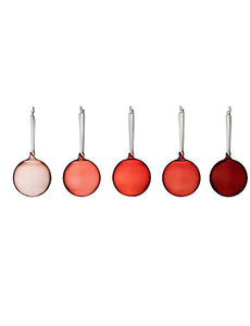 Iittala Small Glass Red Ball Ornament Set, 40 mm