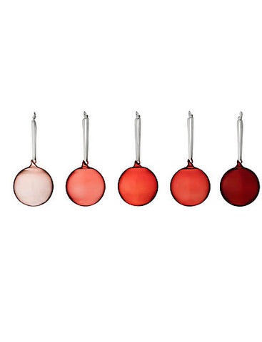 Iittala Small Glass Red Ball Ornament Set, 40 mm