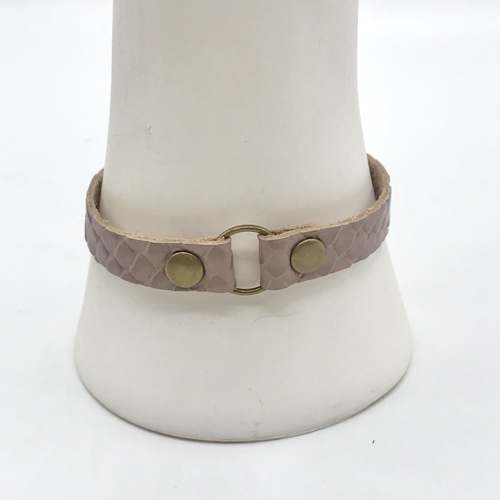 Permanent Baggage Leather Ring Bracelet