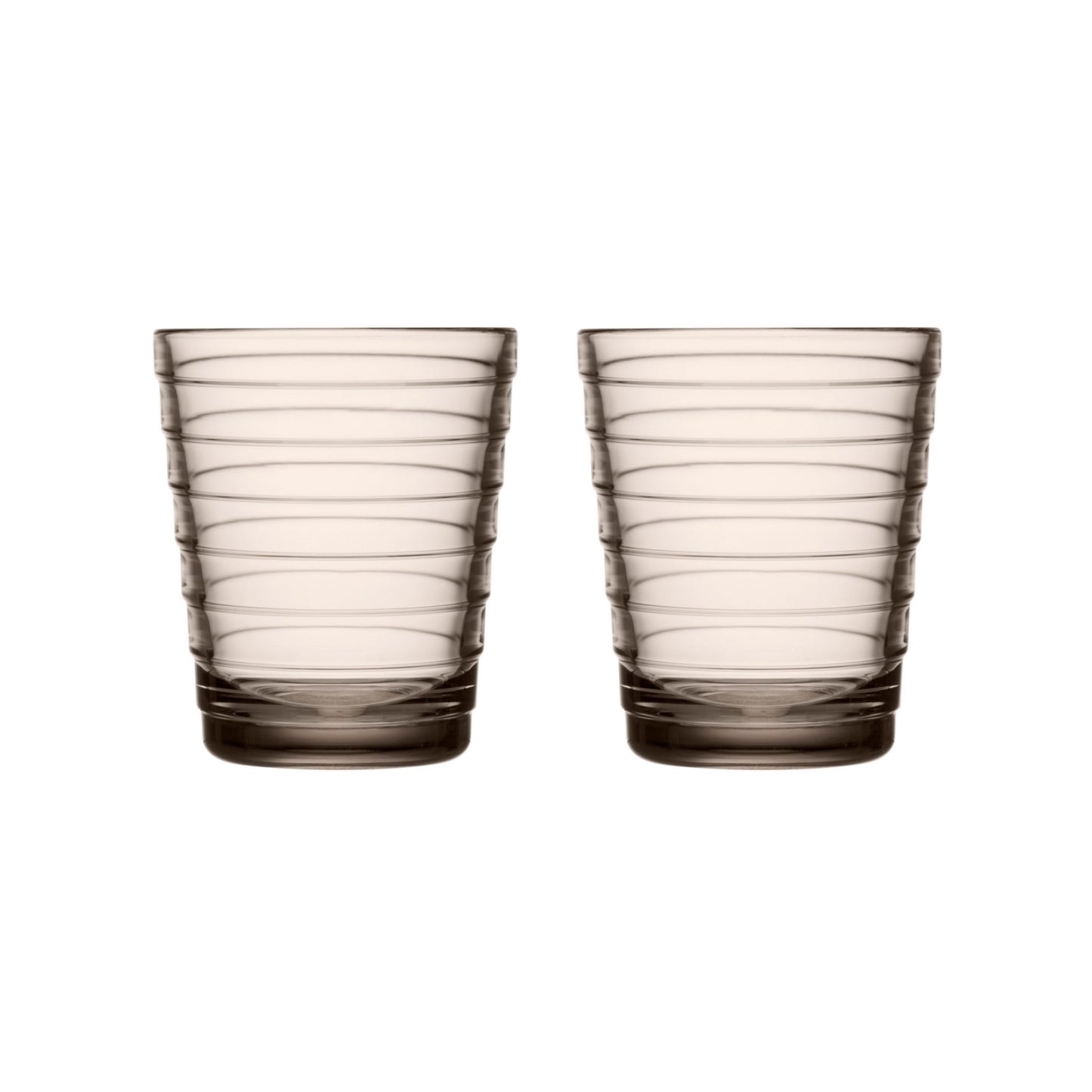 Smoke colored striped glass tumblers. 