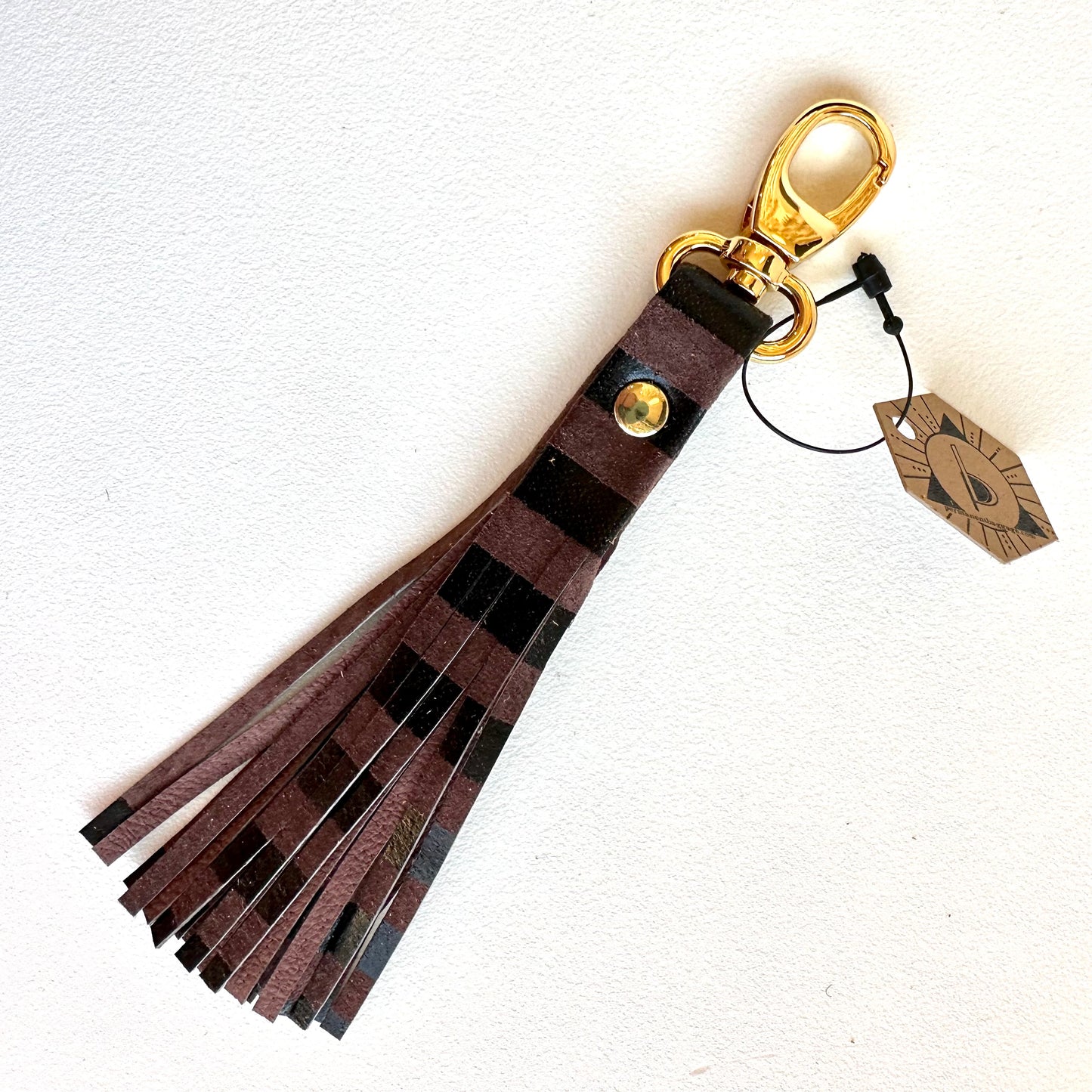 Permanent Baggage Leather Mini Tassel Keychain