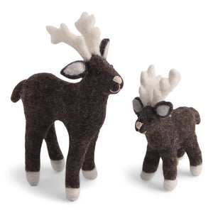 Én Gry & Sif Felt Mother & Baby Reindeer Ornament Set