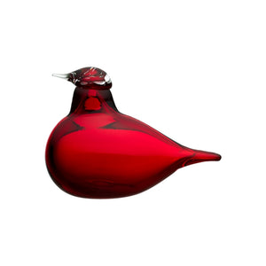 Cranberry red glass bird.