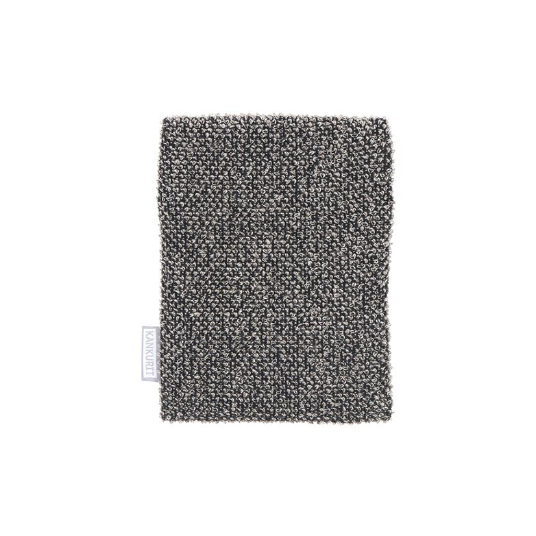 Grey shower scrub mitt.