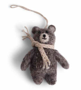 Én Gry & Sif Felt Bear w/ Scarf Ornament
