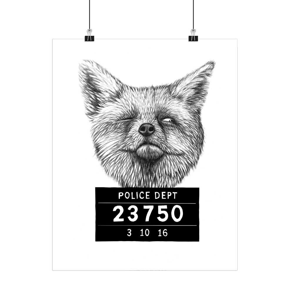 Boas Grafik Ræv (Busted Fox) Art Print - 50 x 70 cm