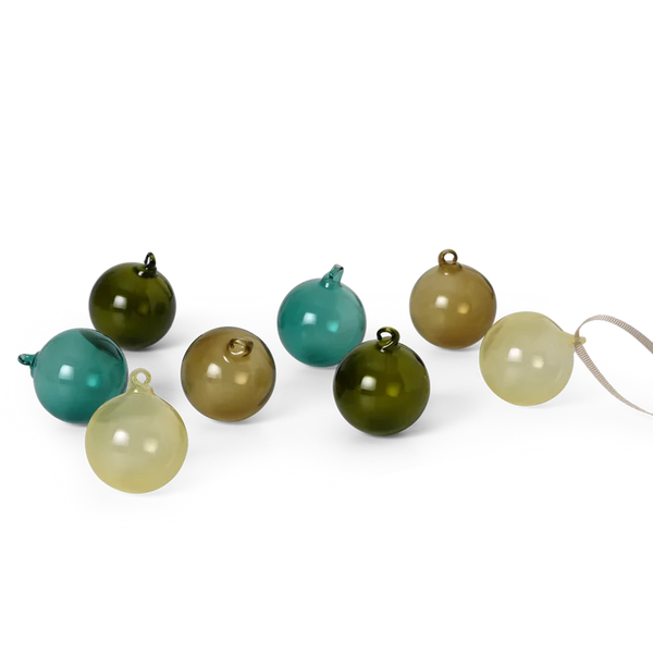 Ferm Living Glass Baubles, Small set of 8