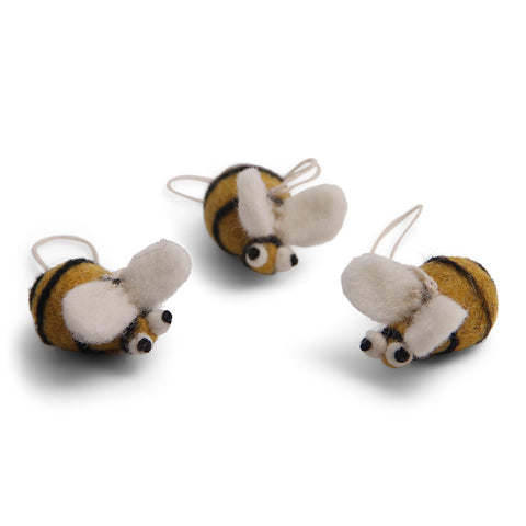 En Gry  & Sif Felt Bee Ornaments, Set of 3