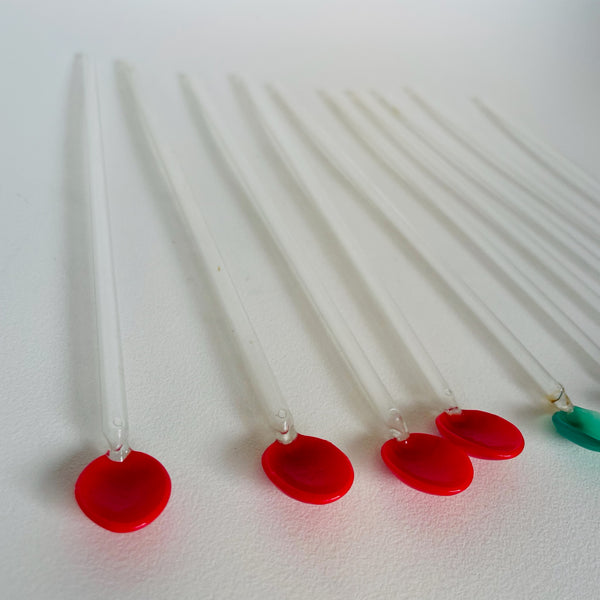 Vintage Glass Swizzle Sticks, Set of 9