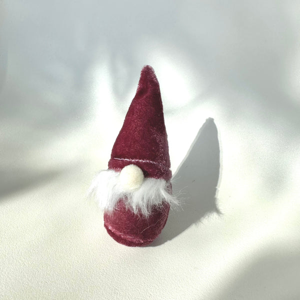 Short Velvet Santa Gnome, Red/Grey or Rose