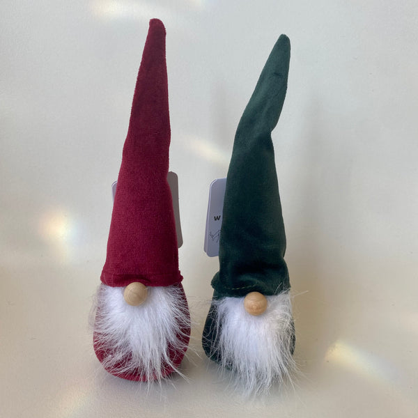 Tall Velvet Santa Gnome, Red or Green