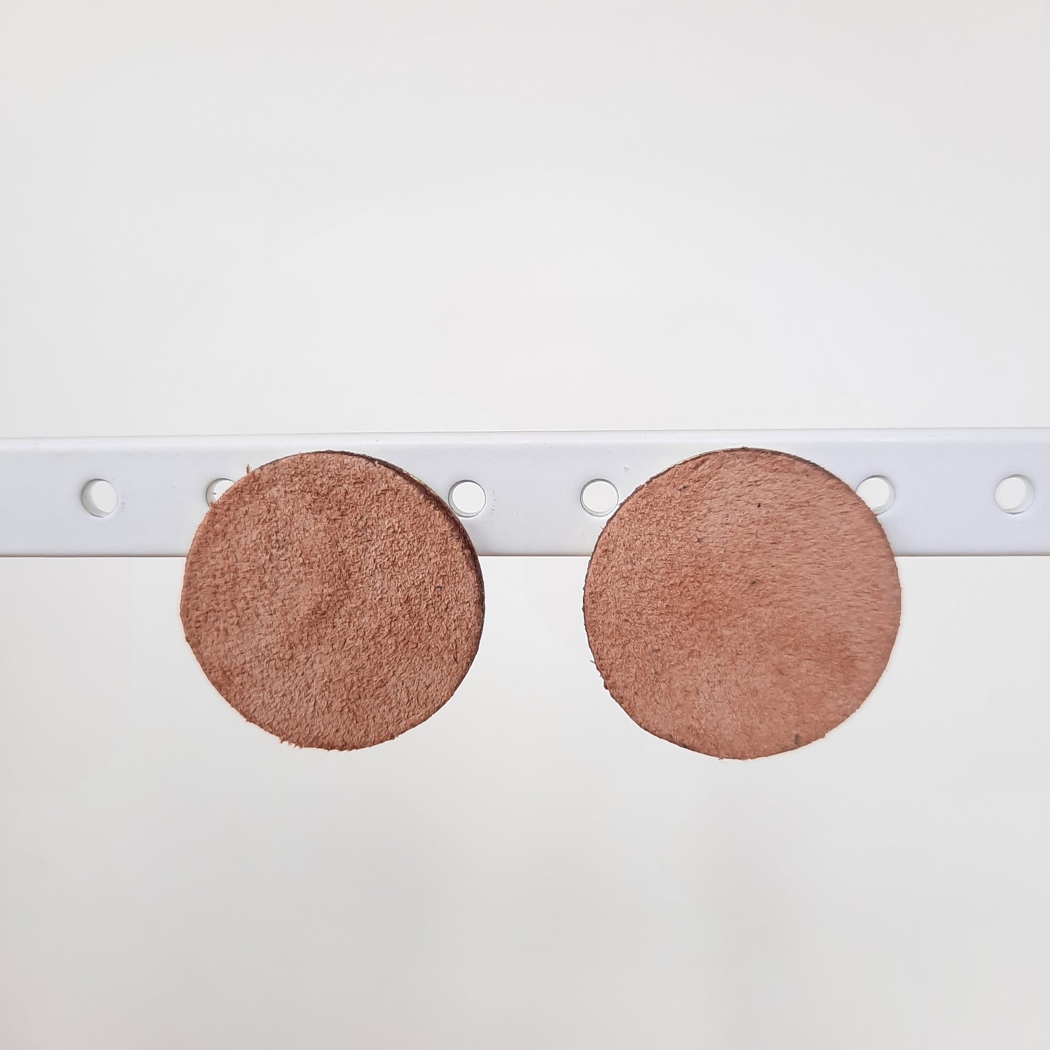 Permanent Baggage Leather Disc Earrings
