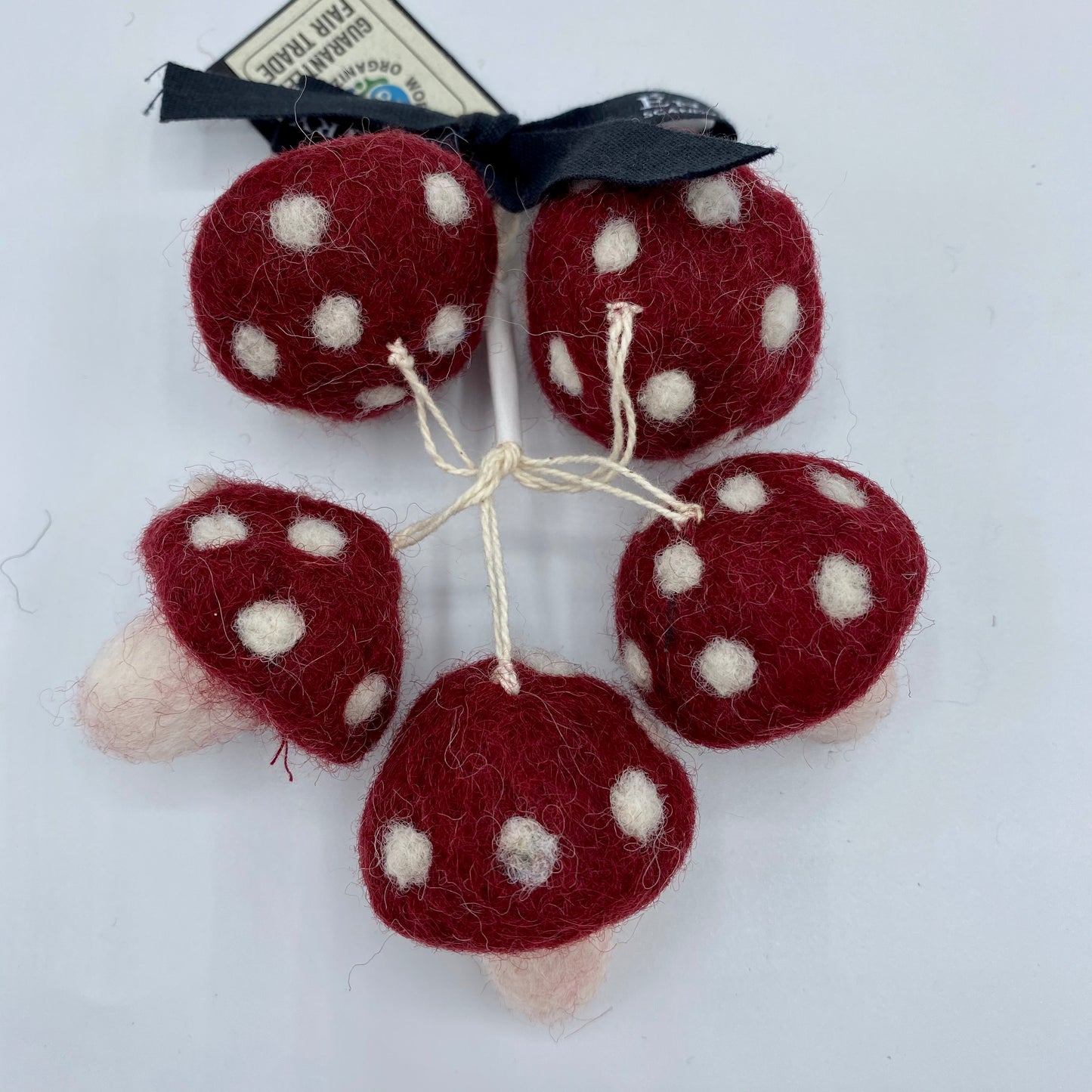 Én Gry & Sif Felt Mushroom Ornament, Set of 5