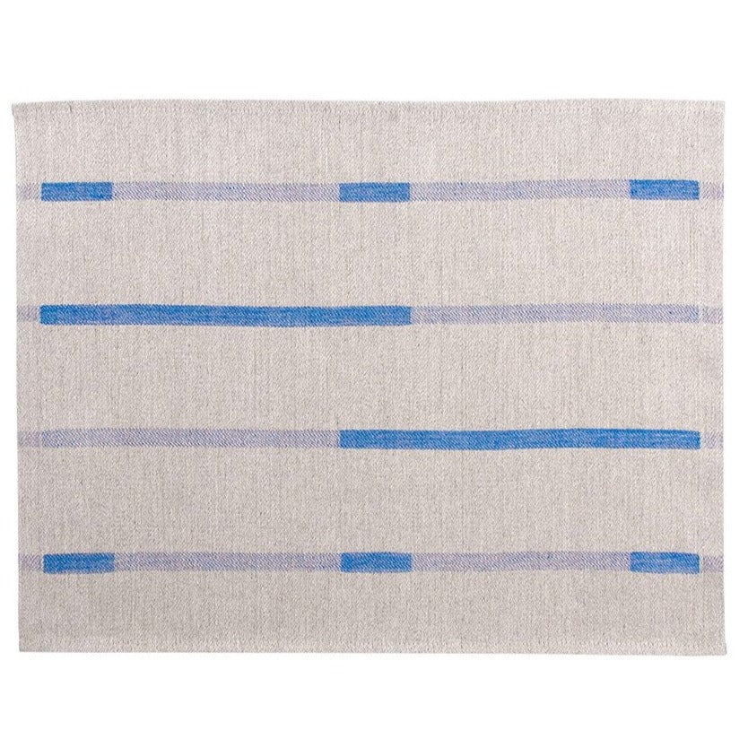 Natural linen and blue striped placemat.